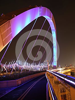 Bicycle road starting point at night