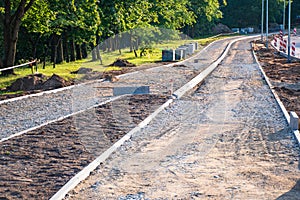 Bicycle road under construction