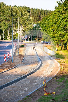 Bicycle road under construction