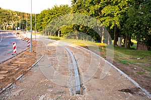 Bicycle road under construction