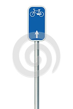 Bicycle route number road sign, large detailed isolated vertical