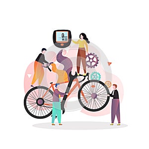 Bicycle service vector concept for web banner, website page
