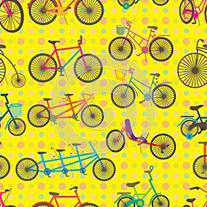 Bicycle set seamless pattern photo