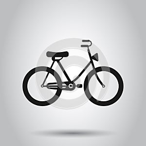 Bicycle sign icon in flat style. Bike vector illustration on isolated background. Cycling business concept