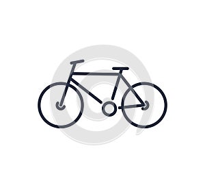 Bicycle sign icon in flat style. Bike vector illustration on white isolated background. Cycling business concept.