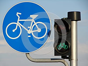 Bicycle sign and light