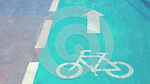 Bicycle sign path on the road, Bicycle lane