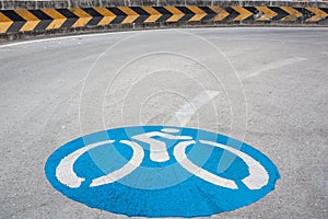 Bicycle sign on the road.