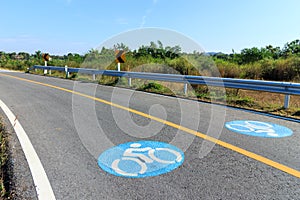 Bicycle sign on the road