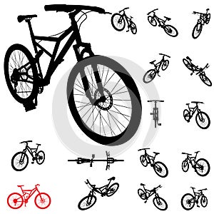 Bicycle silhouette set