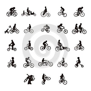 bicycle silhouette set