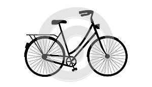 Bicycle Silhouette - Vector Illustration - Isolated On White Background