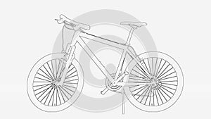 bicycle sketch on white background and hand drawing bicycle artistic