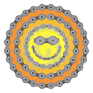 Bicycle smile sun chain part vector illustration on white background