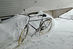 Bicycle on snow