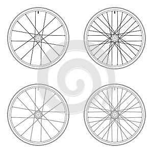 Bicycle spoke wheel tangential lacing pattern