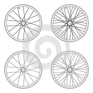 Bicycle spoke wheel tangential lacing pattern