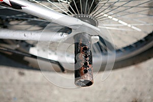 Bicycle Spokes and Chain on Bicycle Wheel