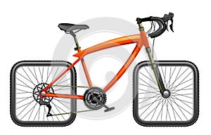 Bicycle with square wheels