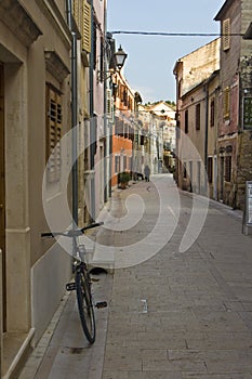 A bicycle in the stone-paved street in Skradin