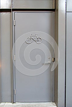 Bicycle storage room door