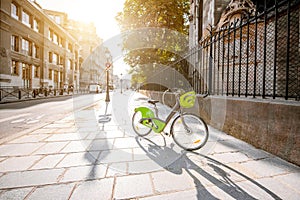 Bicycle on the street in Paris