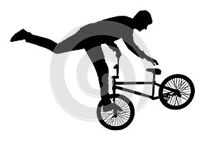 Bicycle stunts silhouette.