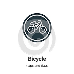 Bicycle symbol vector icon on white background. Flat vector bicycle symbol icon symbol sign from modern maps and flags collection