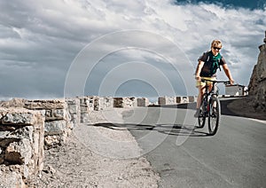 Bicycle tarveler ride on the road