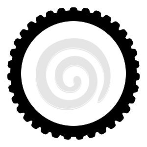 Bicycle tire bike tyre motorcycle parts wheel rubber compound icon black color vector illustration image flat style