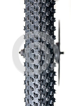 bicycle tire close up on white background