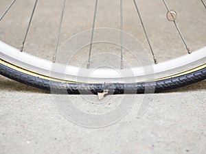 Bicycle tire flat, Punctured bicycle tire inner tube