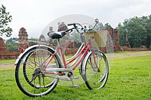 Bicycle tour among the ruins of ancient Ayutthaya, Thailand