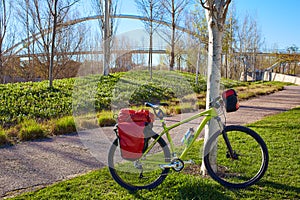 Bicycle touring bike in Valencia Cabecera park photo