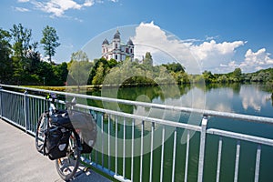 Bicycle travel near Stadl Paura churc. Lambach, Austria