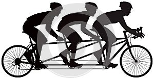 Bicycle triples racers vector silhouette