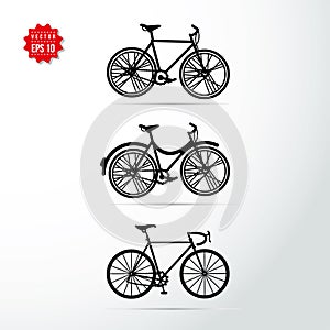 Bicycle vector icons set