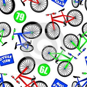 Bicycle vector pattern vector illustration. Fabric, wrapping paper,