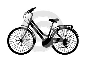 Bicycle vector silhouette illustration isolated on white background. Family bike symbol.