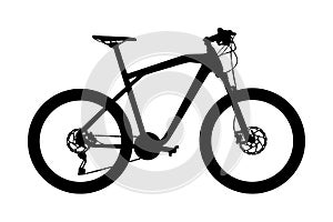 Bicycle vector silhouette illustration isolated on white background. Sport bike symbol.