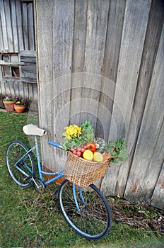 Bicycle and Vegetables
