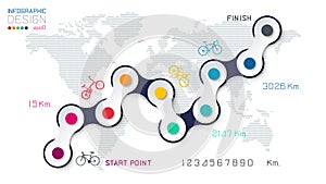 Bicycle way with business icon infographics