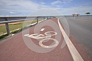 Bicycle way at seaside, in Thailand