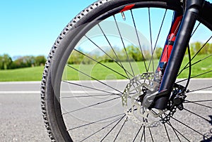 Bicycle wheel with disc hydraulic brakes