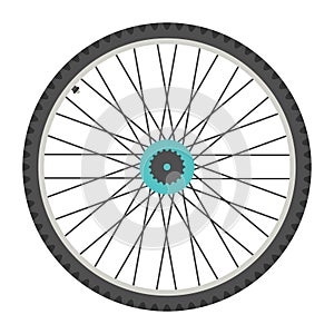 Bicycle wheel in flat style