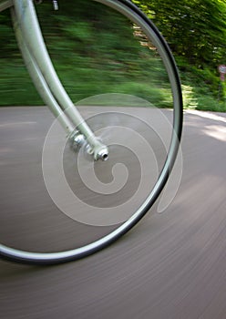 Bicycle wheel in motion