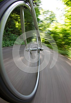 Bicycle wheel in motion