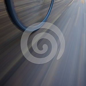 Bicycle wheel with motion blur