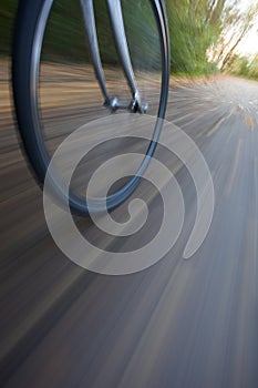Bicycle wheel with motion blur