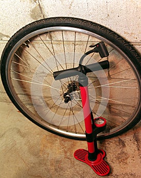 Bicycle wheel and pump